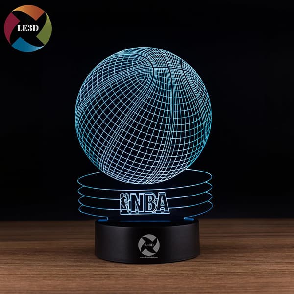 3D Optisk Illusions Natlampe - 7 LED Farveskiftende Lampe