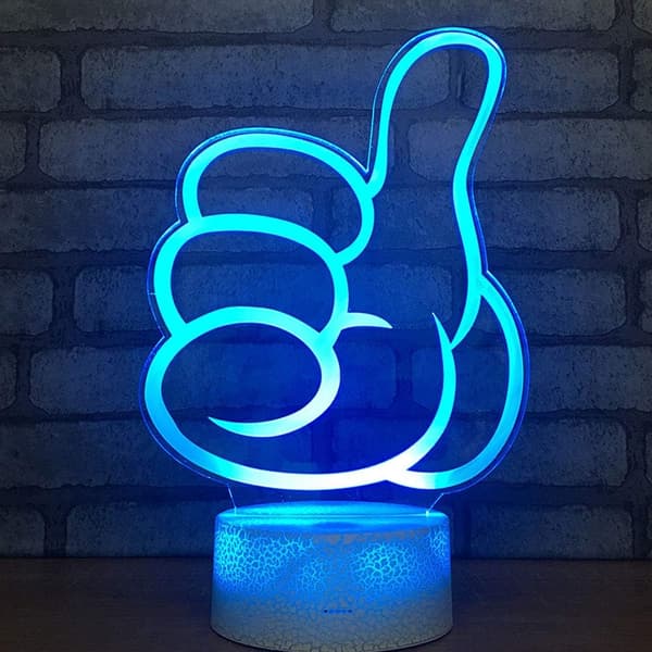 Tummen 3D LED optisk illusionsnattlampa med smart touch &