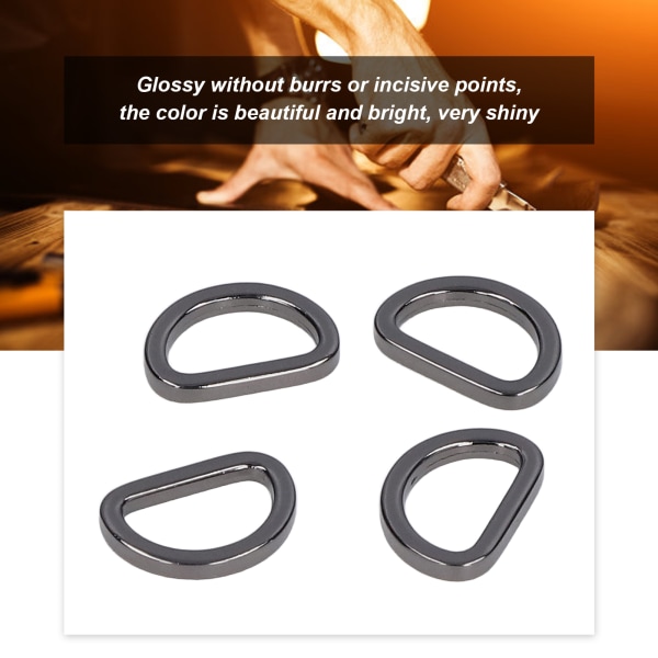 10 st D-ringar Pålitlig Hållbar Glänsande Bekväm liten kompakt dekorativ väska Spännen för DIY-hantverk Gray