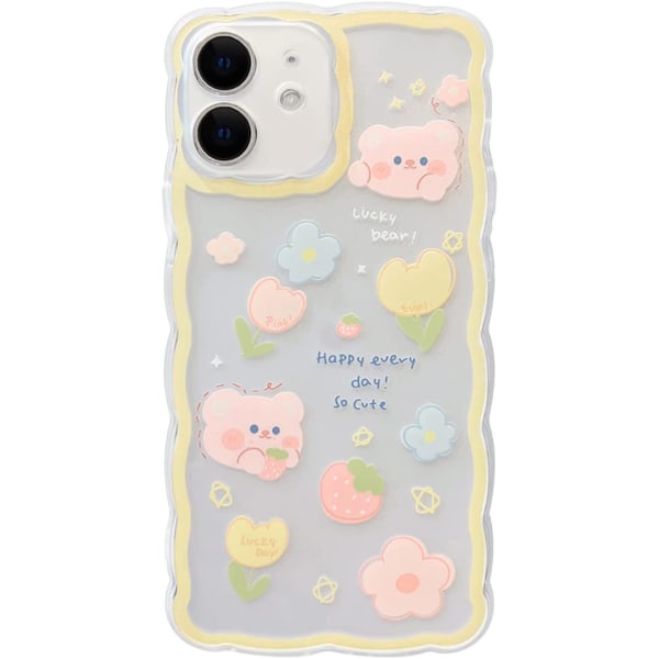 Kompatibel med iPhone 11 Case Transparent Cute Strawberry