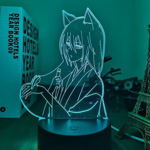 Nyeste Anime 3D Led Lys Kamisama Kiss Tomoe Figur til Seng
