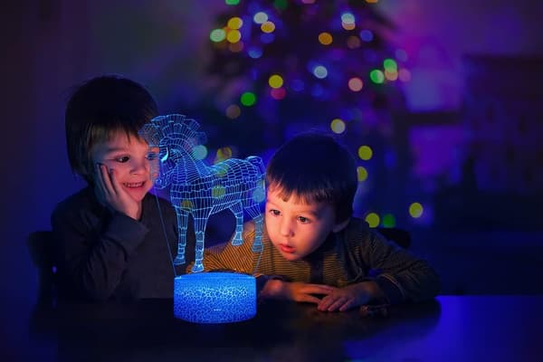 3D Nattlampe for Barn Fly Jagerfly med Fjernkontroll C