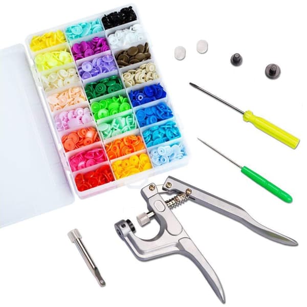 Festeklips tang knapp T-5 plast harpiks trykknapp stud klut bleie