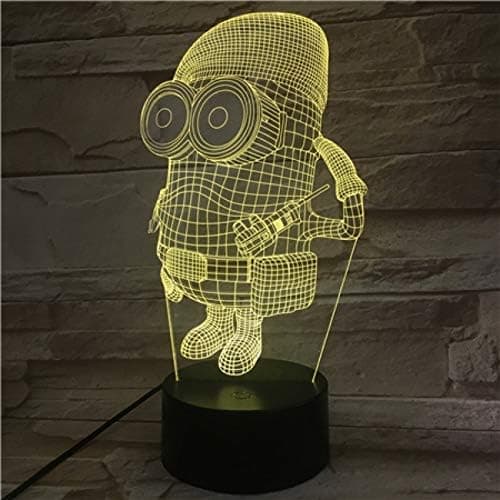 3D Optisk Illusionslampe LED Natlys, 16 Farver Gradvis C