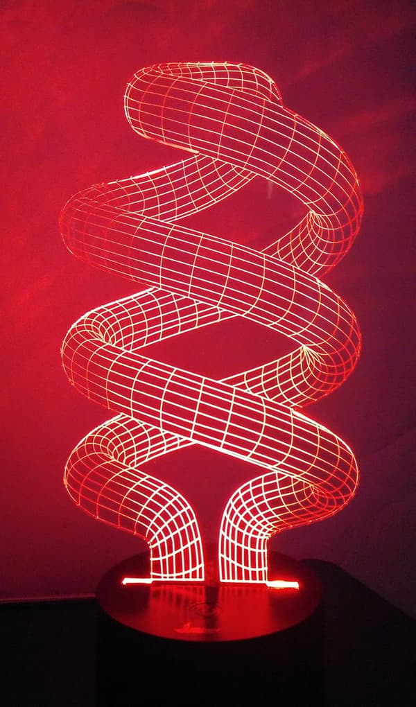 Spiral Tornado 3D Natlampe LED Illusion Lampe Sengeskrivebord