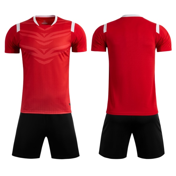 Barn Herr Survetement Fotbollströja Jersey Set Pojkar Fotbollströjor Set Sportkläder Träningsdräkt Anpassad Tryck Nummer Namn Logo 8631 Red Asian Size 5XL