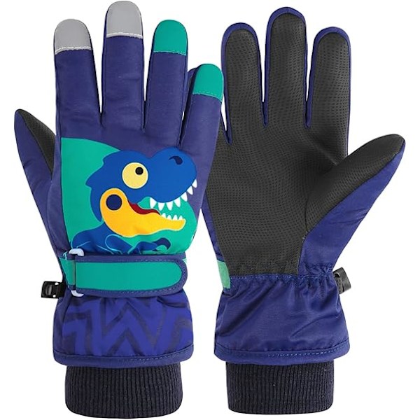 Barnens Skidhandskar Vinter Snöhandskar Vattentäta Vinter Varma Handskar för Snowboard, Släde Dark blue L