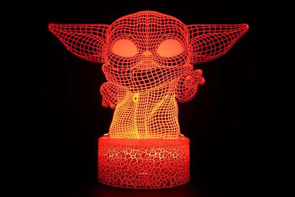 3D Illusion Star-Wars Natlampe 16 Farveskiftende Nat