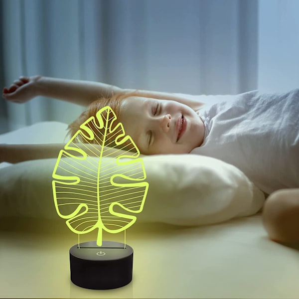 Monstera Blad Nattlampa, Anywin 3D LED Nattlampor med