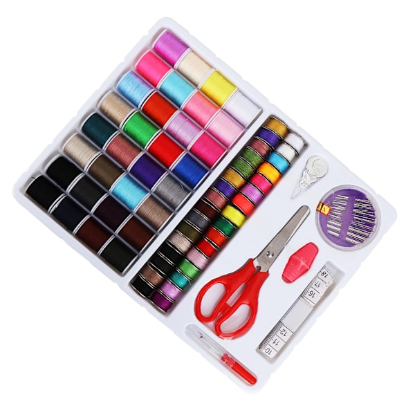 64PCS Färgglad Handmaskin Sytråd Sats Kläder Snöre Spole Box FR-196