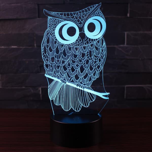 3D Elddrake Nattljus Illusion Sovrumslampa med USB
