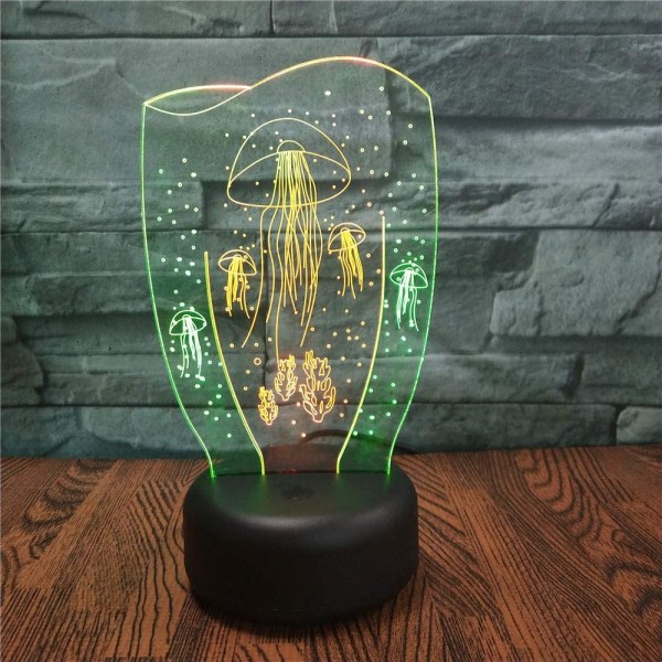 3D optisk illusion manet färgglad ljuseffekt touch