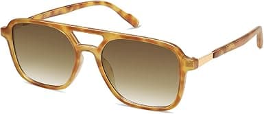 Retro Aviator Solglasögon för Kvinnor Män, Trendiga Rektangulära Dam Herr Solglasögon SJ2202