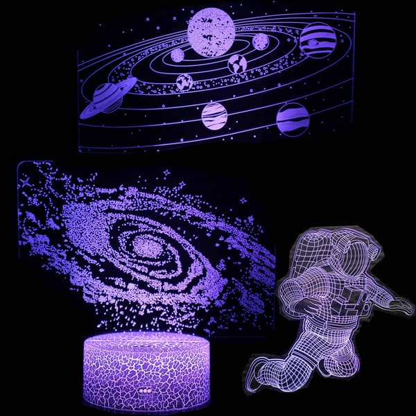 3D Optisk Illusjonslampe Tre Mønster Univers Rom Rommann