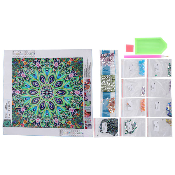 5D Specialformad Diamantmålning Mandala Blomma DIY Dekorativt Vardagsrum Sovrum Hantverk