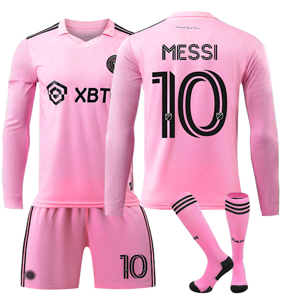 23-24 Miami League home court No.10 Messi Long Sleeve Football Jersey Set Children's Football Kit