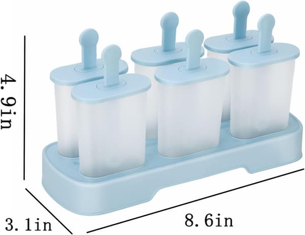 Isforme Sæt 6 Stykker Is Popsicle Maker-Nem-Frigivelse Is Popsicle Forme Hjemmelavede Isforme (Blå)