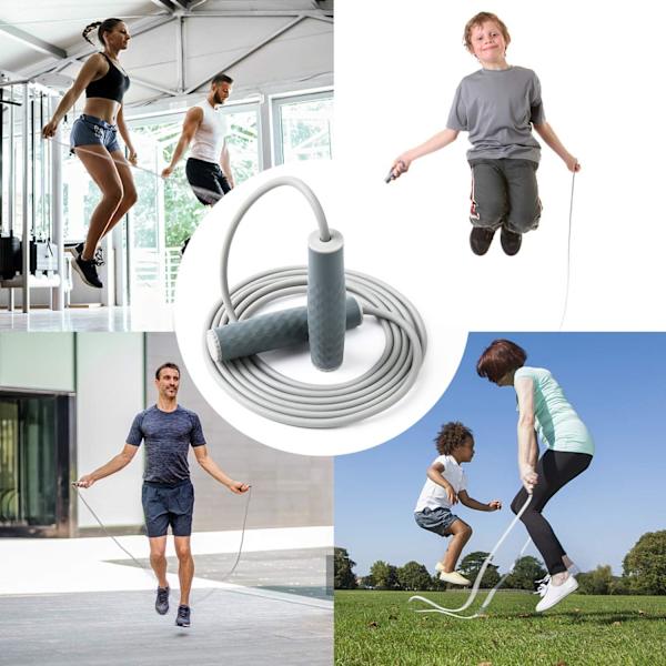Viktad Hopprepsträning-1LB Professionellt Hopprep med Justerbar Längd och Silikon Bekväma Grepp,Tunga Hopprep Vuxna Fitness Kvinnor Gray