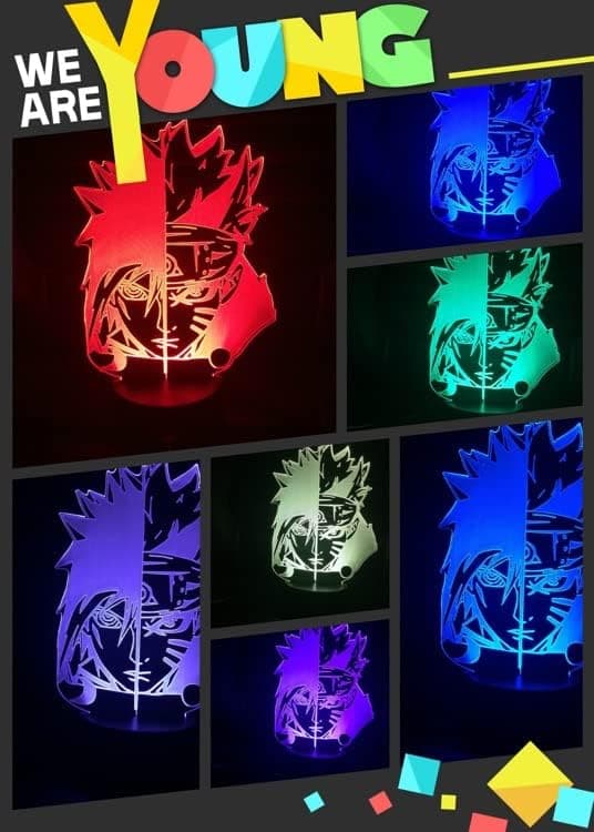 Naruto Kakashi Uchiha Sasuke 3D Illusion Natlampe Sm