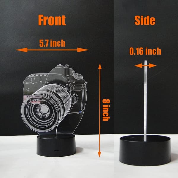 Kamera Nattlys LED 3D Illusjon USB Fjernkontroll Lampe C