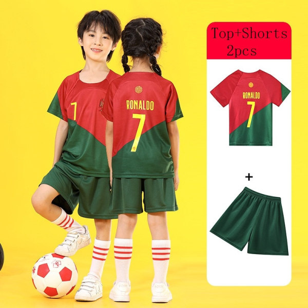 NO10 Barn Sportkläder  pojkar springa sportkläder Fotbollströja Set Fotbollsuniformer Andningsbara Barnfotbollströjor Set sets02-2pcs size26 (140-145cm)