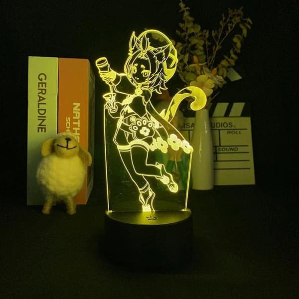 Spillet Genshin Impact Diona lampe Nattlys Illusjonslys 3D