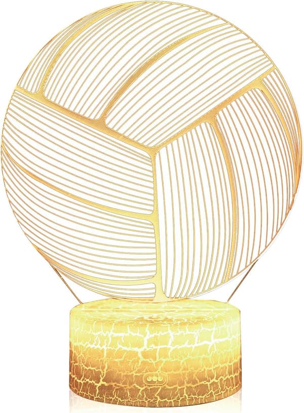 3D Illusion Volleyball Natlampe 16 Farveskift Touch Whi