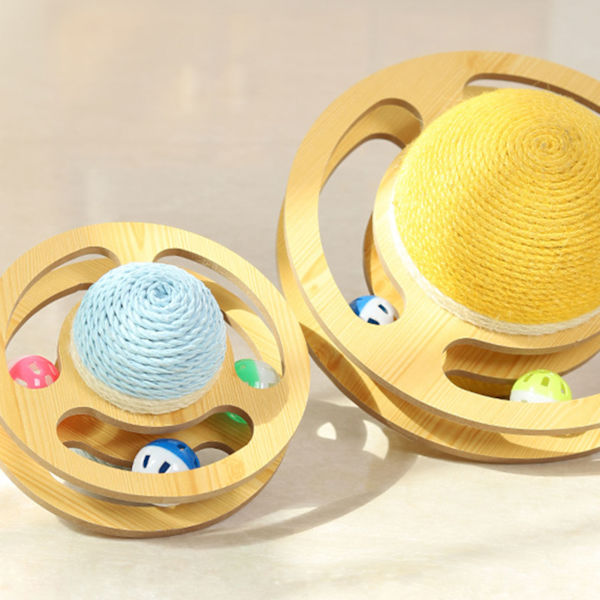 Katteskraber Legetøj Innovativ Planet Pladespiller Slibning Kløer Slidstyrke Dobbeltsidet Sisal Killingekradsebold 19cm7.5in