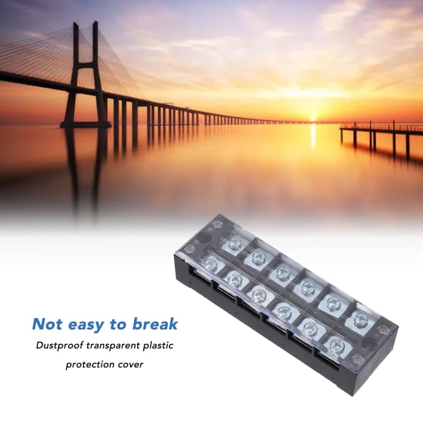 2st Terminal Strip 45A 600V TB Fast typ PC Mässing Dual Row Screw Terminal Block för distributionssystem 6 bitar Type 1(4506)