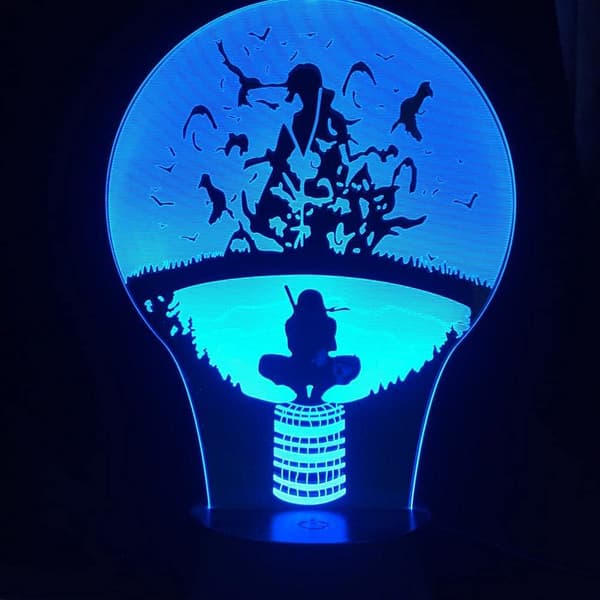 3D Natlampe Uchiha Itachi 3D Visuel Illusion LED Cha