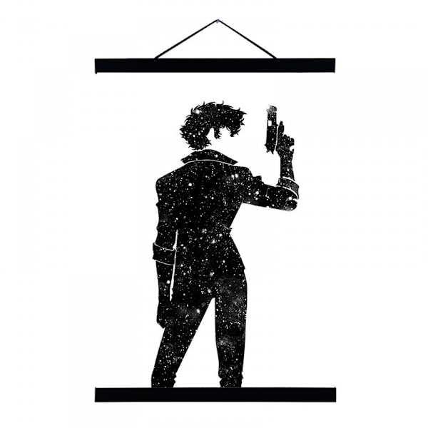 Bounty Hunter Wall Art Lærredstrykplakat, Enkelt Mode Sort og Hvid Kunst D