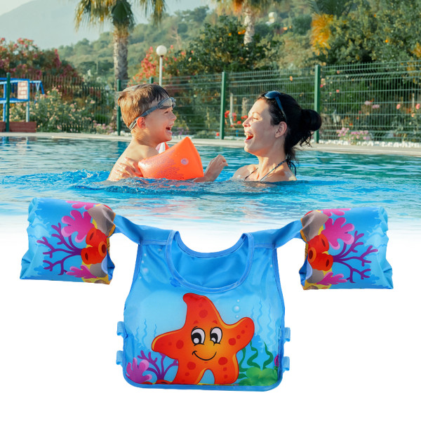 Barn simväst tecknade barn flyter med axelsele arm för baby barn Sea Beach Pool type A