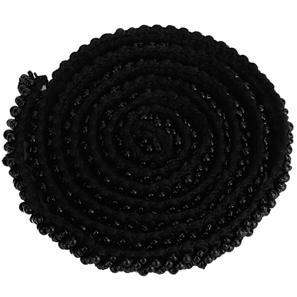1 meter pärlband DIY handgjorda kläder broderade sytillbehör (1 cm svart sned pärla)