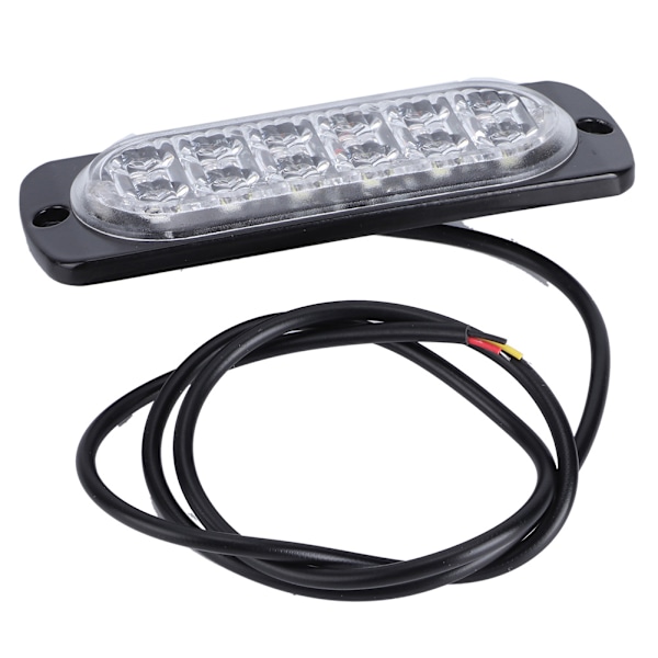 12-24V Lastebil Bil 12 LED Blinkende Strobe Nødlys Blinkende Lys Hvit/Gul