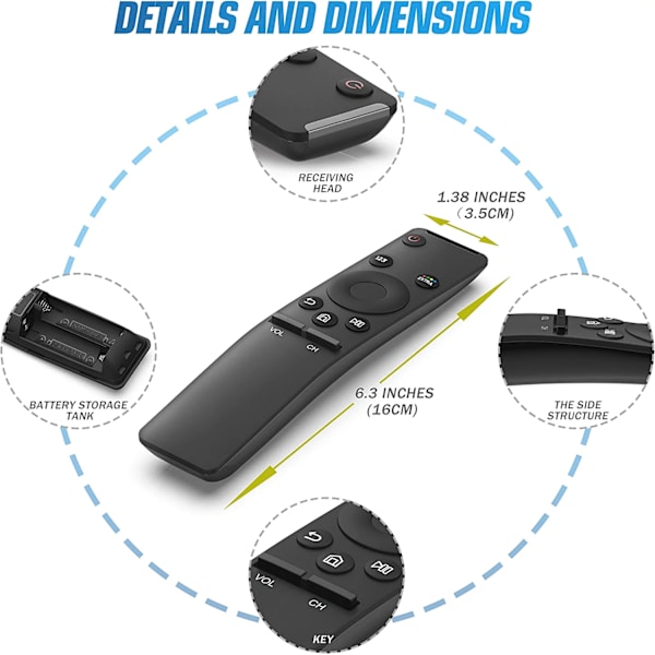 BN59-01259E Ersatt fjärrkontroll för Samsung-Smart-TV-Fjärrkontroll Alla
