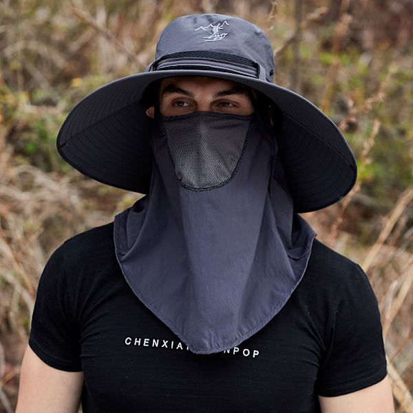 Fashion Sommar Utomhus Solskydd Fiskekeps Hals Ansikte B