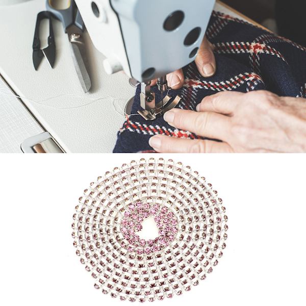 2,8 mm DIY Diamant Mesh Wrap Rulle Blanke Krystal Rhinestones Bånd Dekoration (Lyselilla)