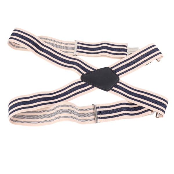 4 Clips Suspenders Stylish Stripe Widen Adjustable Elastic Band Men X Back Suspenders for Costume Accessories