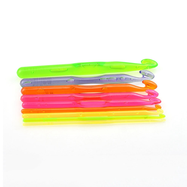 9PCS Flerfarget Heklenål Nål Plast Vev Søm Strikkepinner Sett
