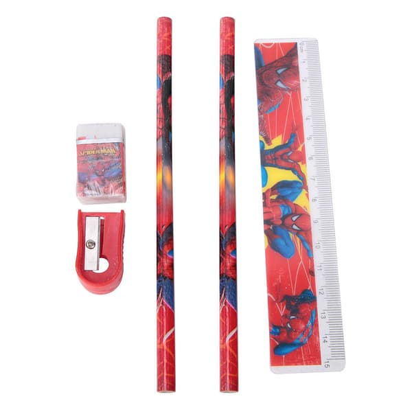 Kombination Stationery Set Cartoon Pennfodral 6-i-1 Kit för Barn Studenter Present (Spindel)