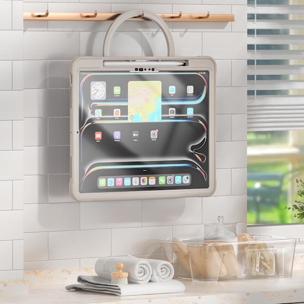 iPad Pro 11 tommer Deksel 2024 M4 Chip Lett Dobbeltlags Beskyttende Nettbrettdeksel, Slitesterke Sh0ck-Absorberende Hjørner med 360° Rotasjon Khaki iPad pro11 2024