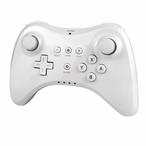 Wii U-kontroller, återuppladdningsbar Bluetooth-dubbel analog kontroll White
