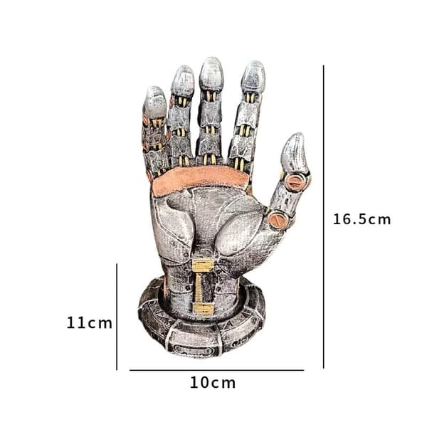 Cyberpunk Mekanisk Håndstand - Universal Gaming Headset og Controller Holder til Skrivebord - Robotarm B Silver 1 Pack