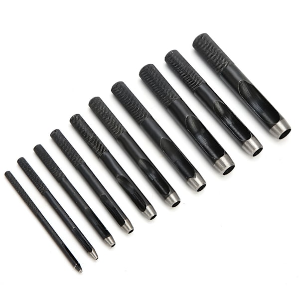 10PCS DIY Lær Håndverk Hul Hull Stansing Sett Lær Belte Hull Stanser 1mm‑10mm