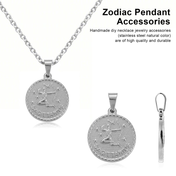 12 stk Zodiac anheng tilbehør rustfritt stål sett håndlaget halskjede smykker for DIY Craft