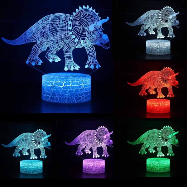 3D Illusion Natlampe Superhelt Tre Mønstre 16 Farver Ch