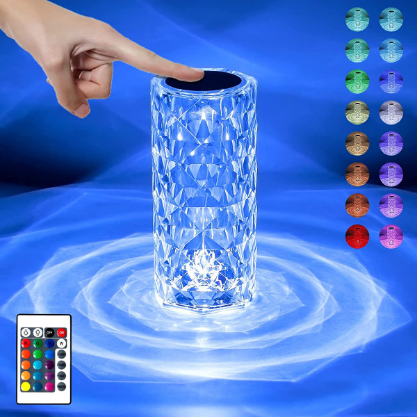 Kristalllampa, 16 färger RGB växlande kristall