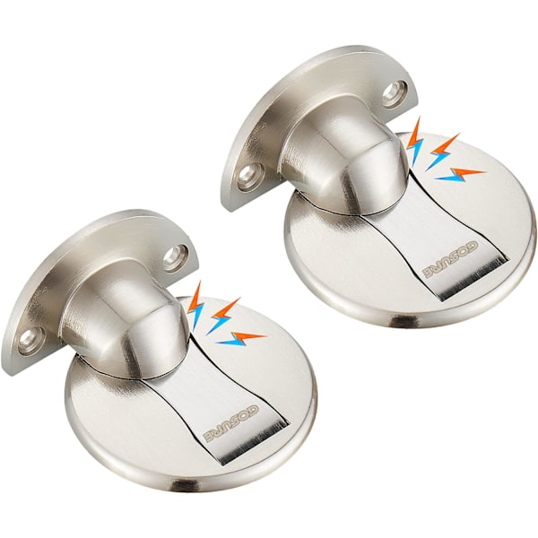 Gulvmonteret magnetdørstopper - Usynlig magnetisk dørstopper, magneter dørstopper vægprop hold åben dørstopper, med 3M klæbemiddel ingen boring, til Ho Silver*2