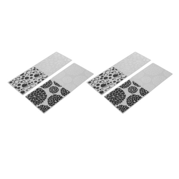 4 st präglingsmappar Unik design konkav konvex textur präglingsmallmapp för DIY inbjudningar korttillverkning