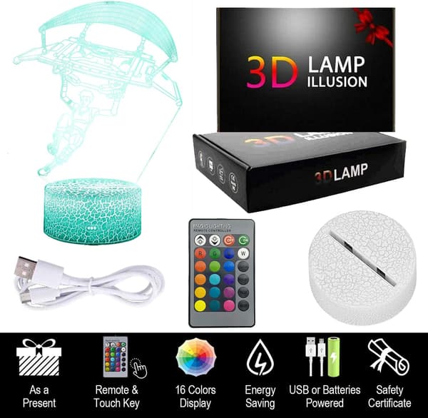 Glidande Karaktär 3D Lampor Battle 3D Vision LED Effekt Nattlampor